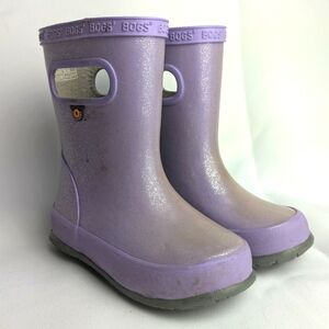 BOGS Rainboots For Kids Size 8 Purple With Glitter